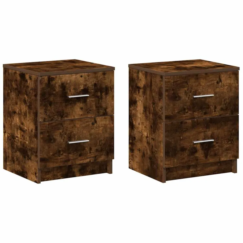 vidaXL Nachtkastjes 2 st met 2 lades 40x36x50 cm gerookt eikenkleurig, foto 3