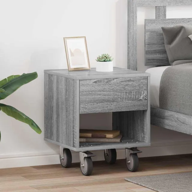 vidaXL Nachtkastje 2 st Grijs Sonoma 40,5 x 40 x 48 cm Bewerkt hout, foto 2