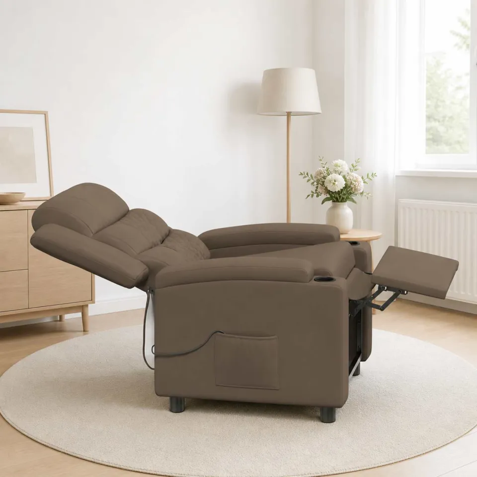vidaXL Massage-relaxstoel Grijs 75 x 93 x 98 cm Stof, foto 4