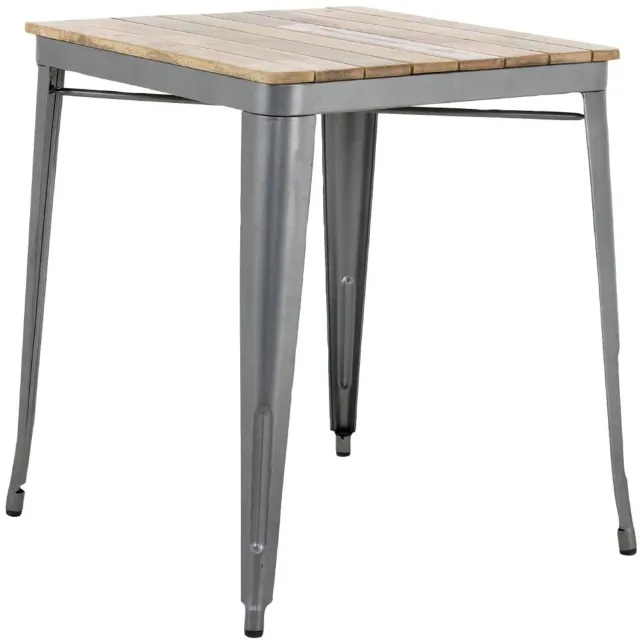 Bolero Bistro Eettafel Met Lattenblad Van Mangohout En Donkergrijze Poot 650mm bruin
