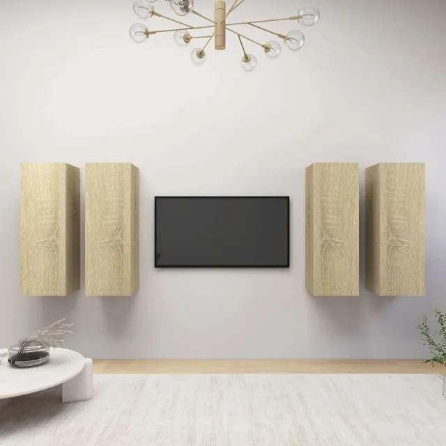 vidaXL Tv-meubelen 4 st 30,5x30x90 cm bewerkt hout sonoma eikenkleurig, foto 2