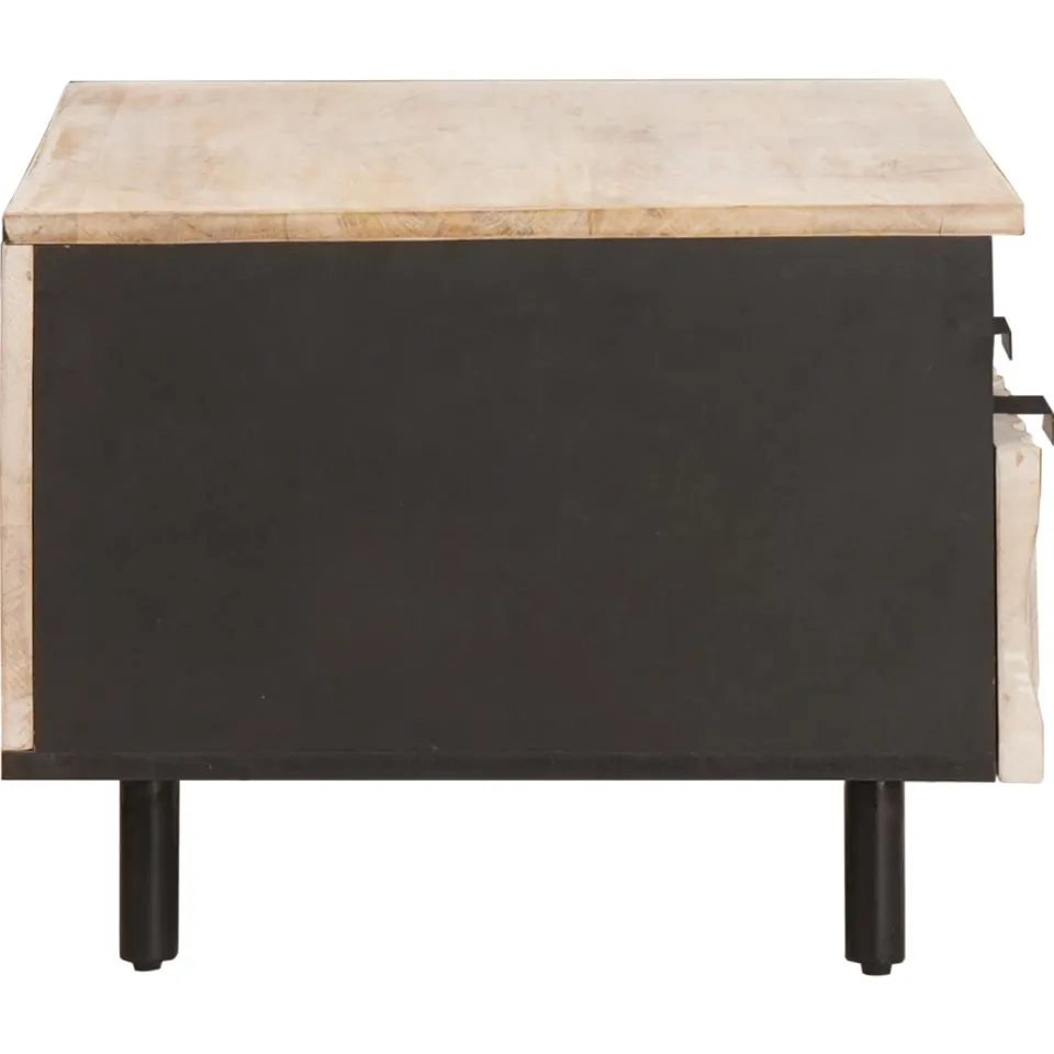 vidaXL Salontafel met lade Wit 80 x 54 x 40 cm Massief Mango Hout, foto 4