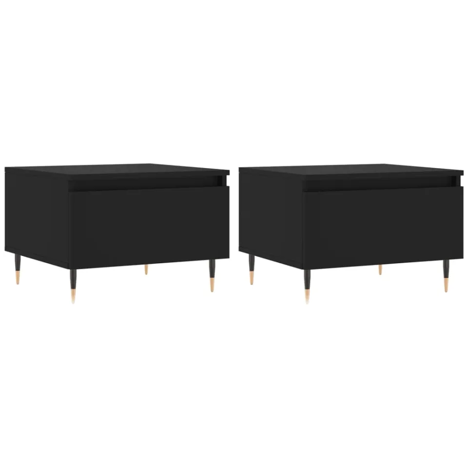 vidaXL Salontafels 2 st 50x46x35 cm bewerkt hout zwart, foto 4