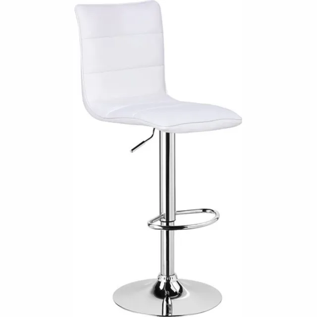 Bolt Edge Luxe Barkruk - Wit Industrial - Set van 1 - Barstoel met rugleuning - Verstelbare hoogte - Kunstleer Keukenstoel
