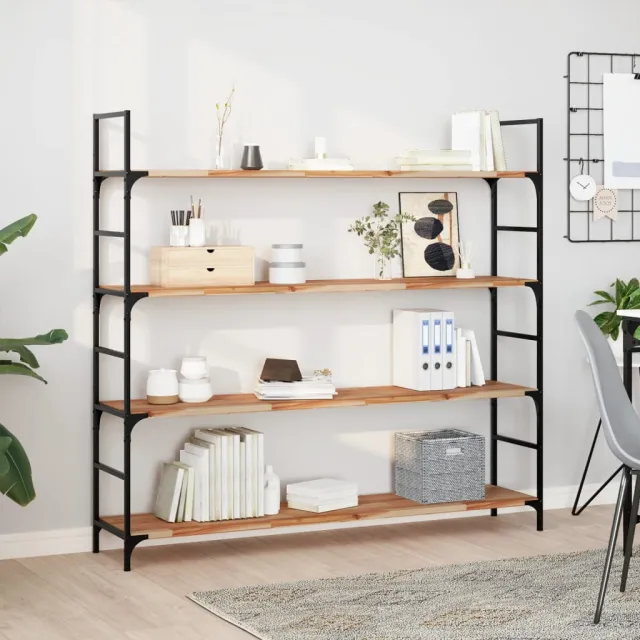 vidaXL Wandschap zwevend olieafwerking 120x30x2 cm massief acaciahout Bruin