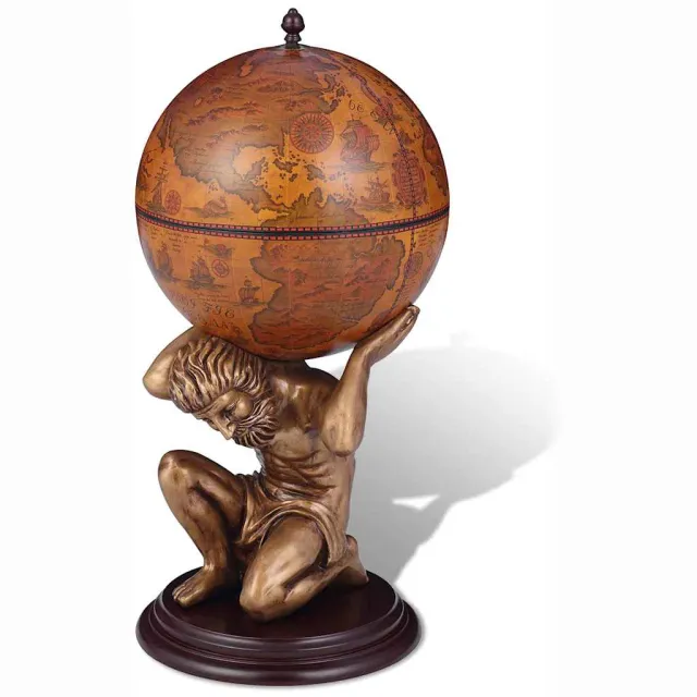 vidaXL Globebar Atlas 42x42x85 cm bruin, foto 2