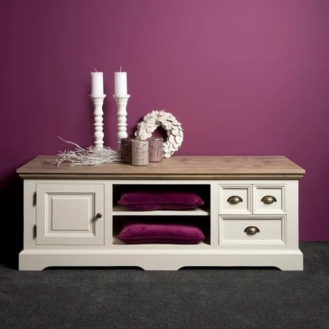 Tower Living Tv-meubel Fleur - Wit Hout - 145x50x54cm