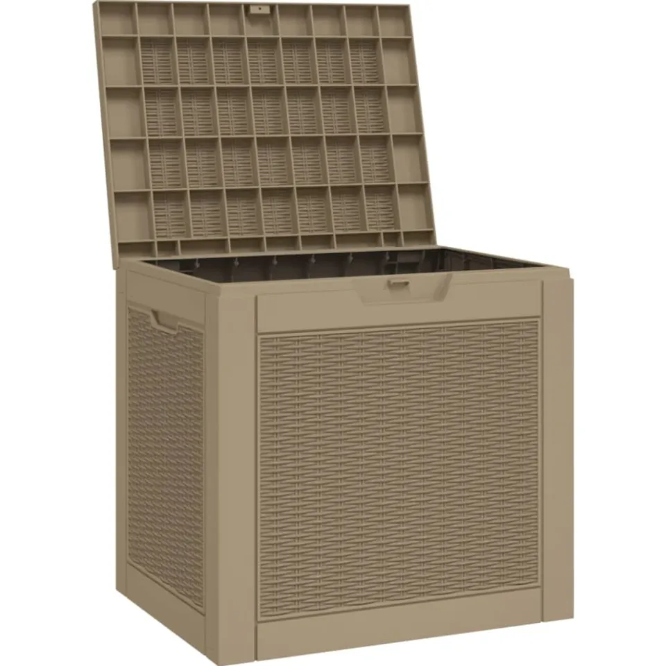 vidaXL Tuinbox 55,5x43x53 cm polypropeen lichtbruin bruin, foto 4