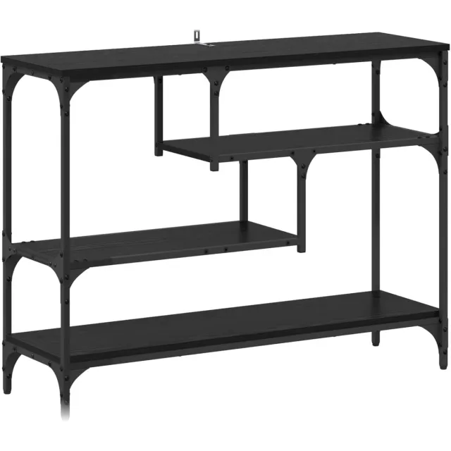 vidaXL Wandtafel - Zwart - Eiken - 100 - x - 30 - x - 75 - cm - Bewerkt - hout Zwart eiken