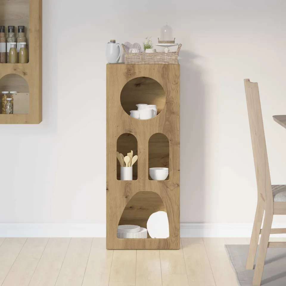 vidaXL Dressoir ELST Artisan Eiken 40 x 35 x 100,5 cm Bewerkt hout, foto 3