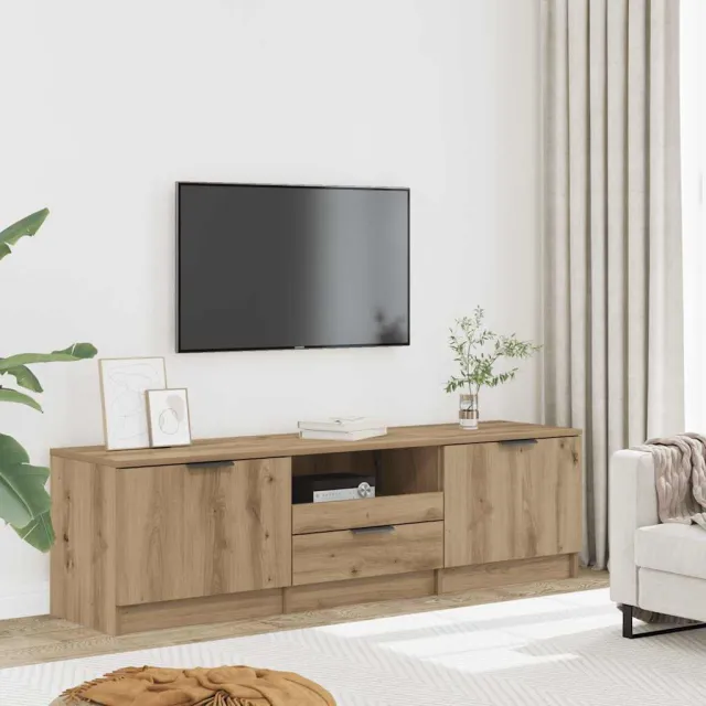 vidaXL Tv-meubel Artisan Eiken 140x35x40 cm Bewerkt Hout, foto 2