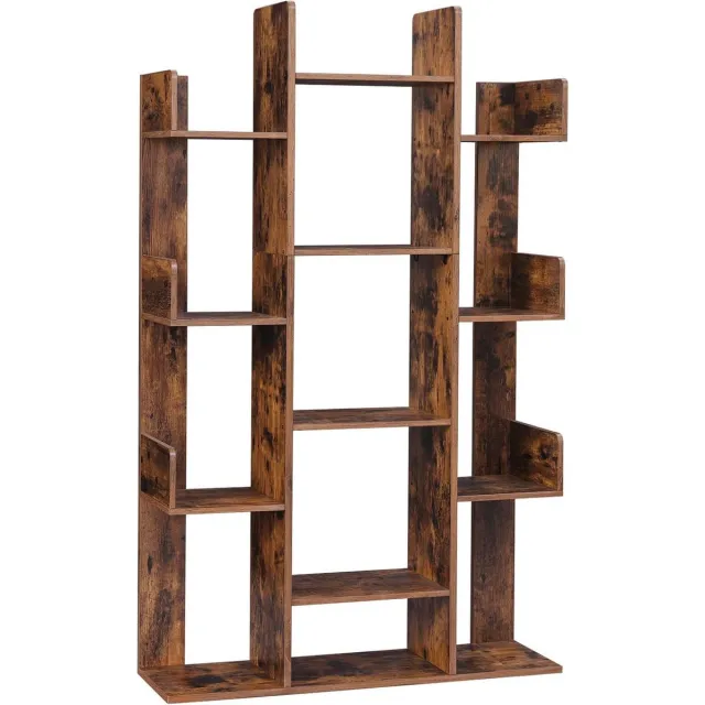 Soof & Tess Soof&Tess - Grote Boekenkast met 13 vakken - 86 x 25 x 140 cm - Bruin - Ruimte voor veel boeken - Afgewerkte randen