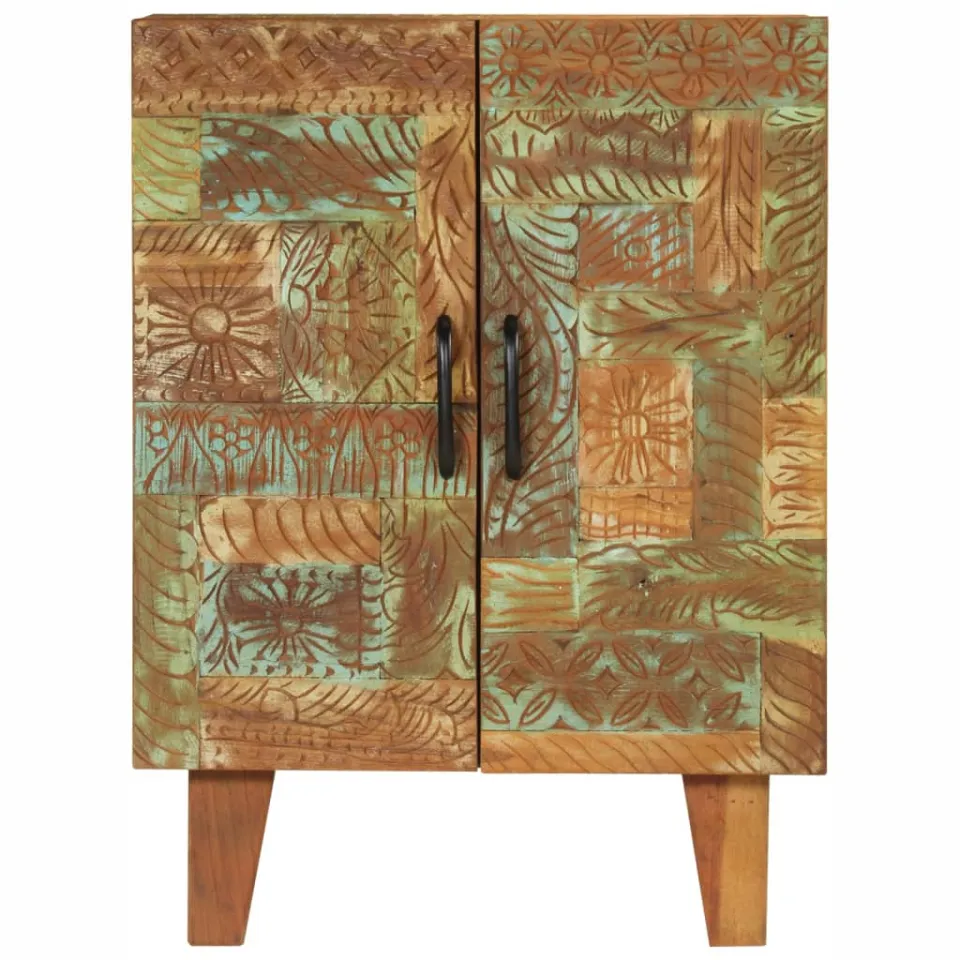vidaXL Dressoir handgesneden 55x30x75 cm massief gerecycled hout meerkleurig, foto 5