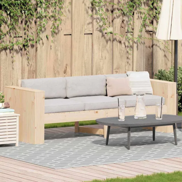 vidaXL Tuinbank Naturel 185,5 x 60 x 62 cm Massief grenenhout Bruin