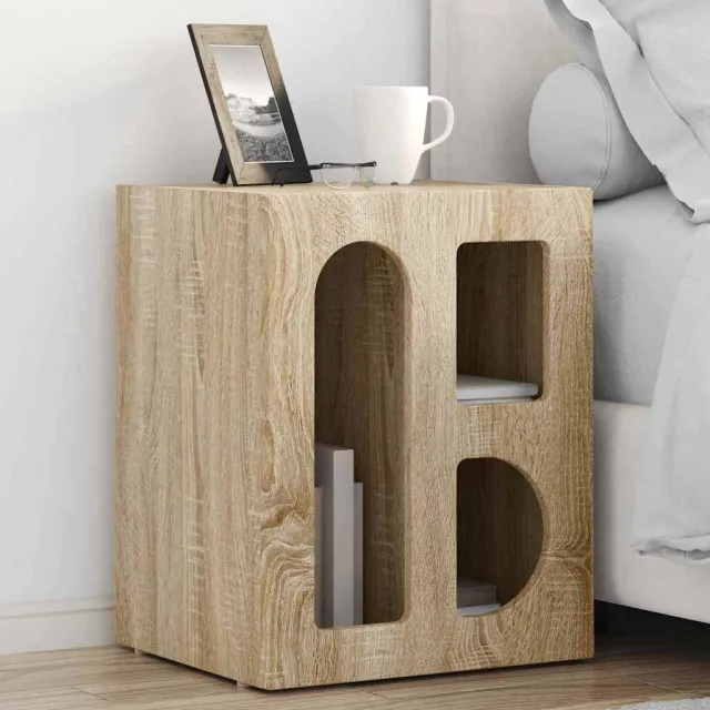 vidaXL Nachtkastje ELST Sonoma Eiken 40 x 35 x 50 cm Bewerkt hout, foto 2