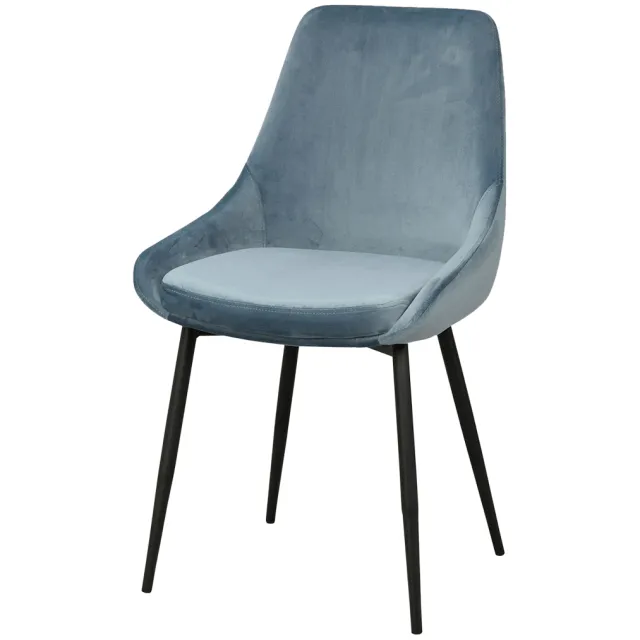 Rowico Home Sierra velvet eetkamerstoel blauw, foto 2