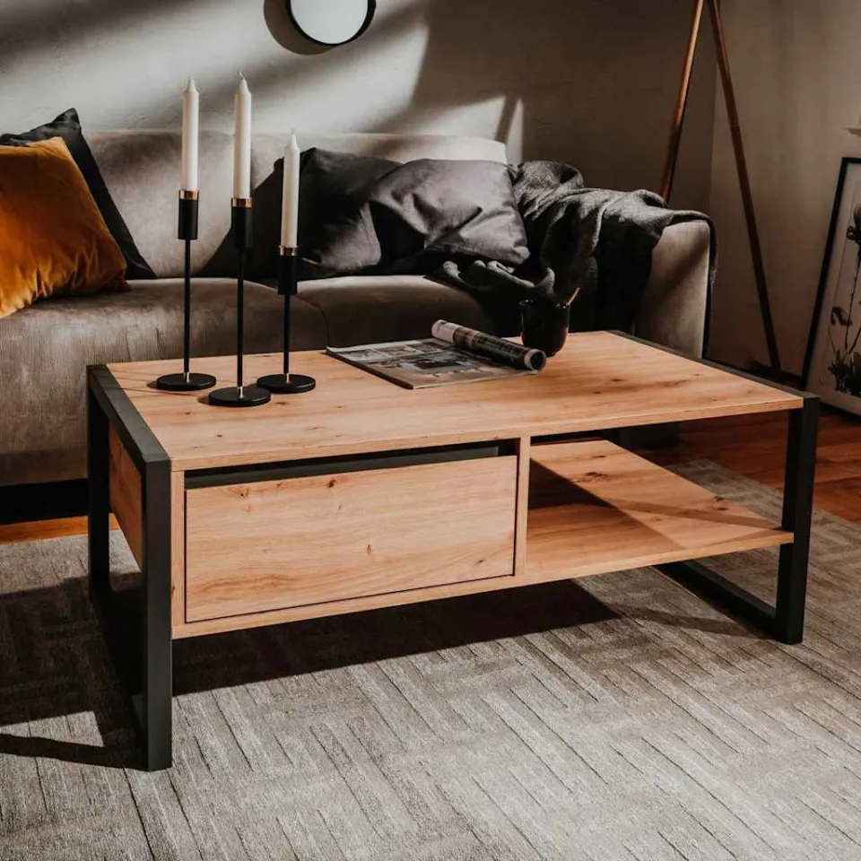 Finori Salontafel Denver 55 artisan eikenkleurig en antracietgrijs, foto 3