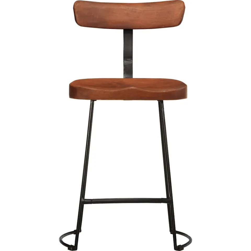 vidaXL Barkrukken 2 st 49x43x79 cm massief mangohout bruin, foto 2