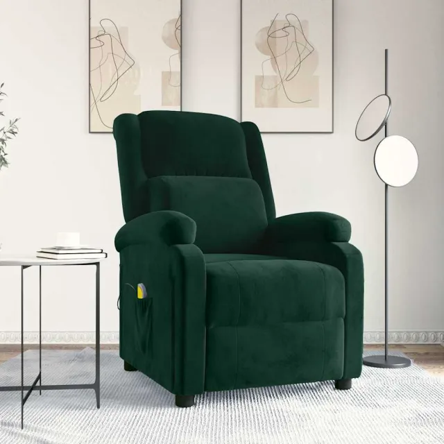vidaXL Massagestoel fluweel donkergroen groen, foto 2