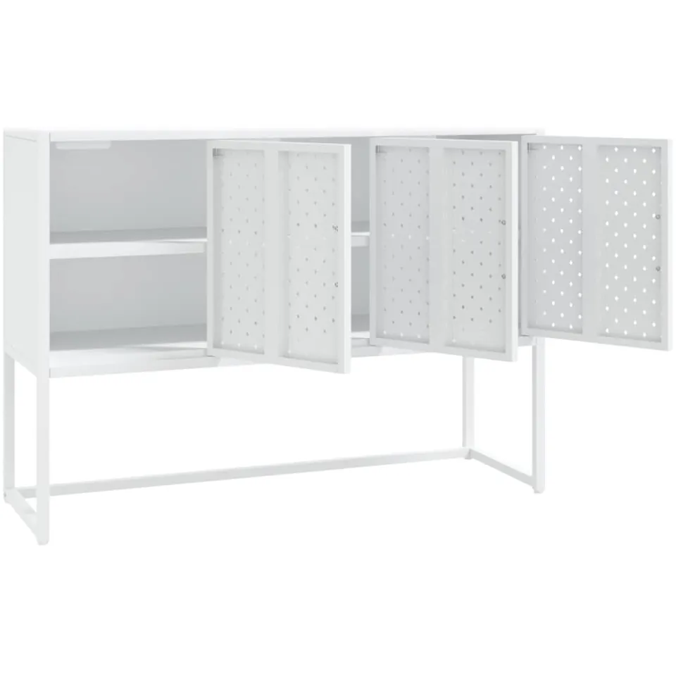 vidaXL Dressoir 105x35x75 cm staal wit, foto 4