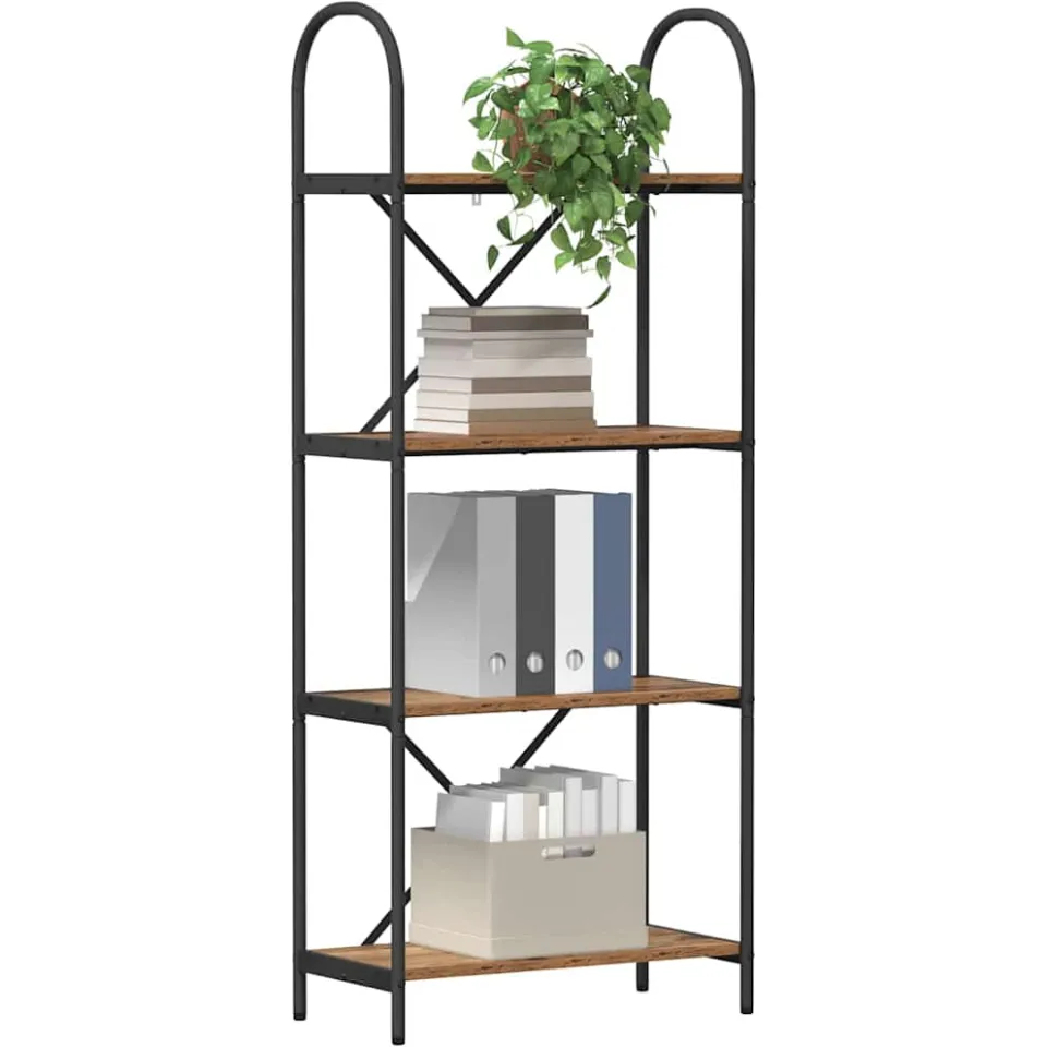 vidaXL Boekenkast 4-laags 60 x 30 x 146 cm Bewerkt hout Gerookt eiken