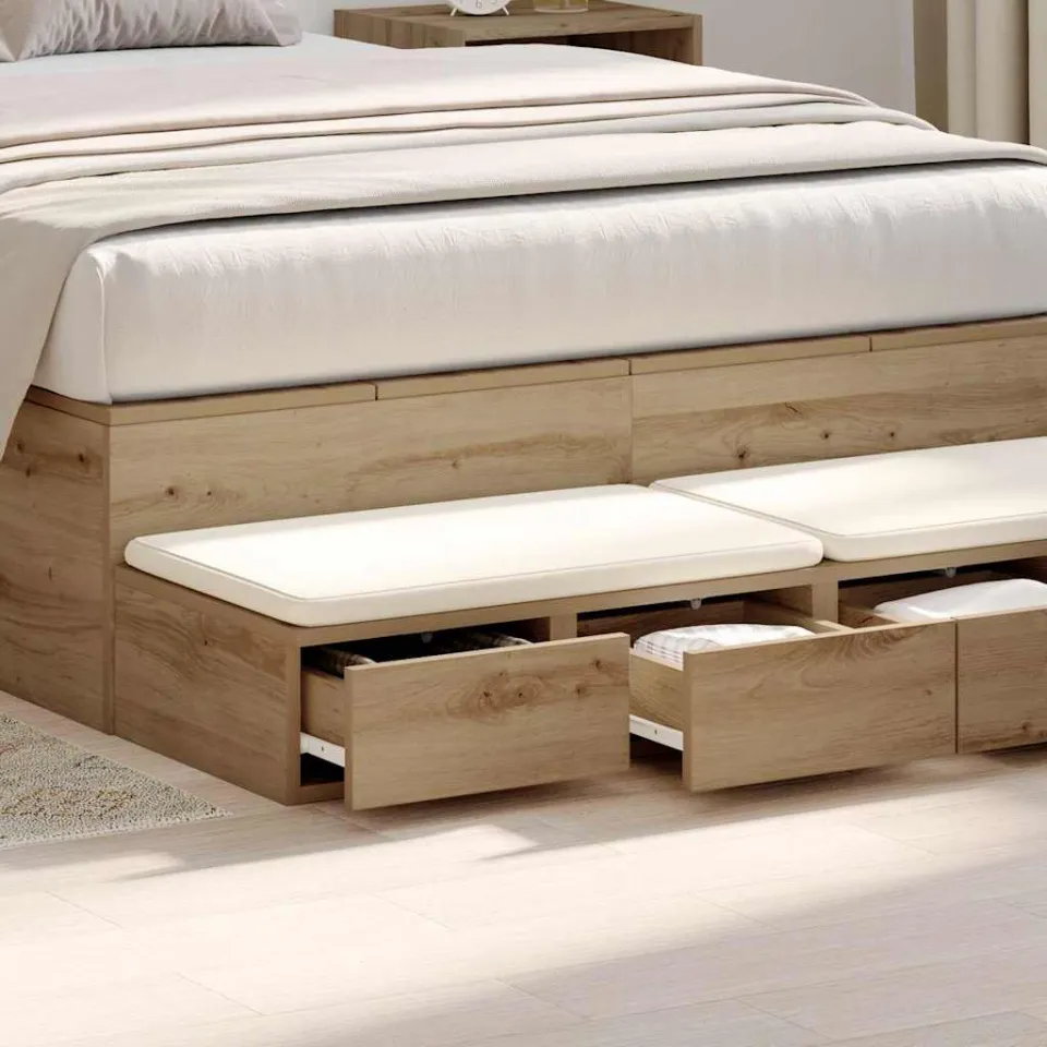 vidaXL Bedlades Artisan Eiken 120 x 36,5 x 16,5 cm Bewerkt hout, foto 3