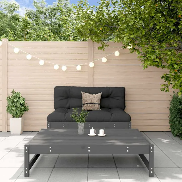 vidaXL 2-delige Loungeset met kussens massief hout grijs, foto 2