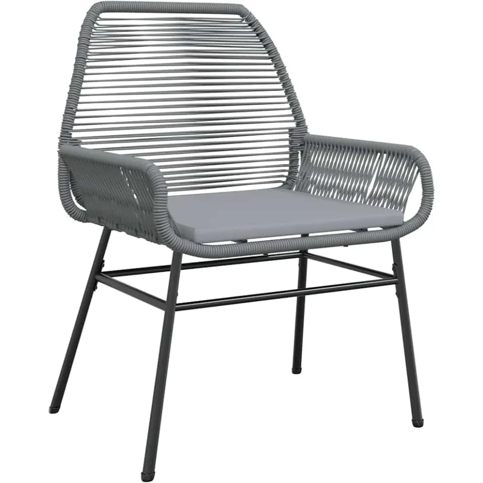 vidaXL 5-delige Tuinset met kussens poly rattan glas grijs