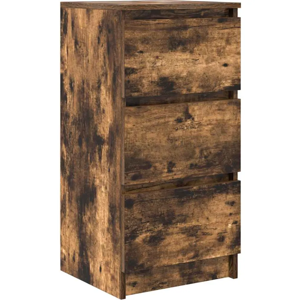 vidaXL Dressoir 37,5x35x76 cm bewerkt hout gerookt eikenkleurig Bruin