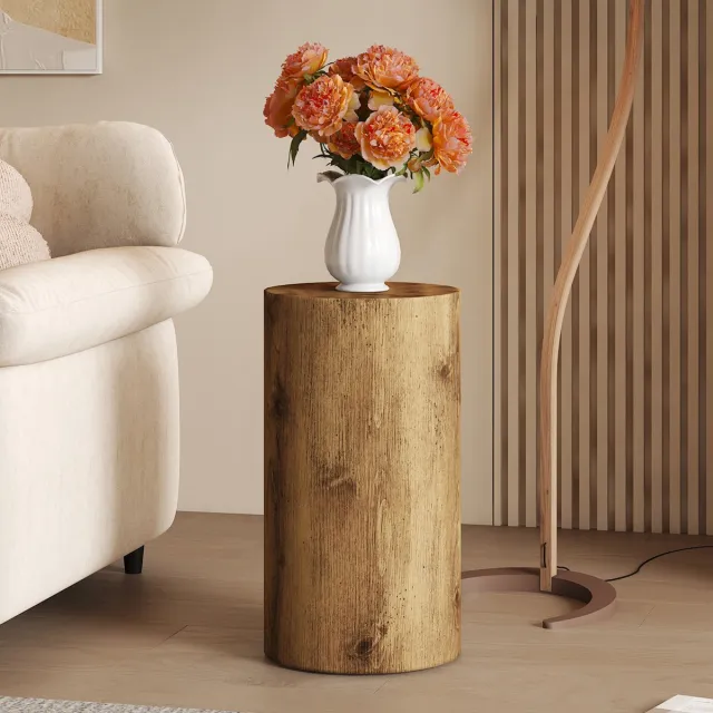 intebiki Elegante ronde salontafel van MDF met houtlook – een moderne, minimalistische decoratie voor de woonkamer. Ideaal als kleine salontafel, bijzettafel, banktafel of theetafel. Afmetingen: 30 cm diameter.