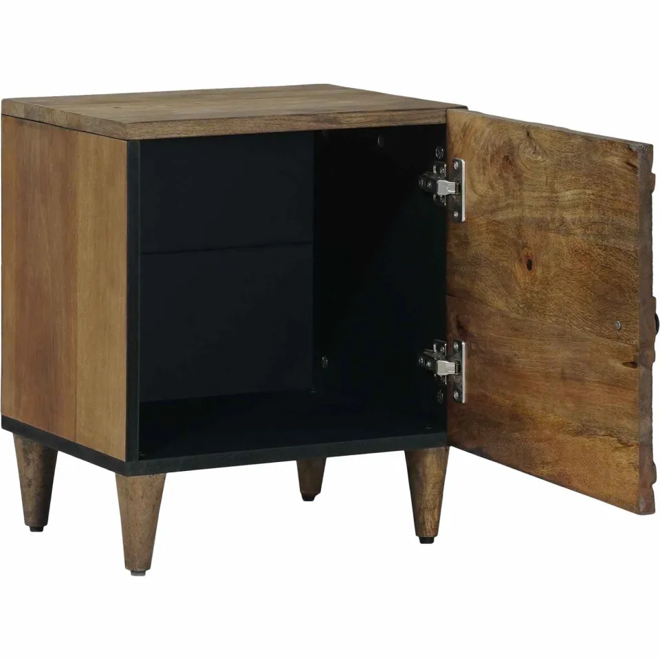 vidaXL Nachtkastje 2 st Bruin 40 x 33 x 46 cm Massief Mango Hout, foto 3