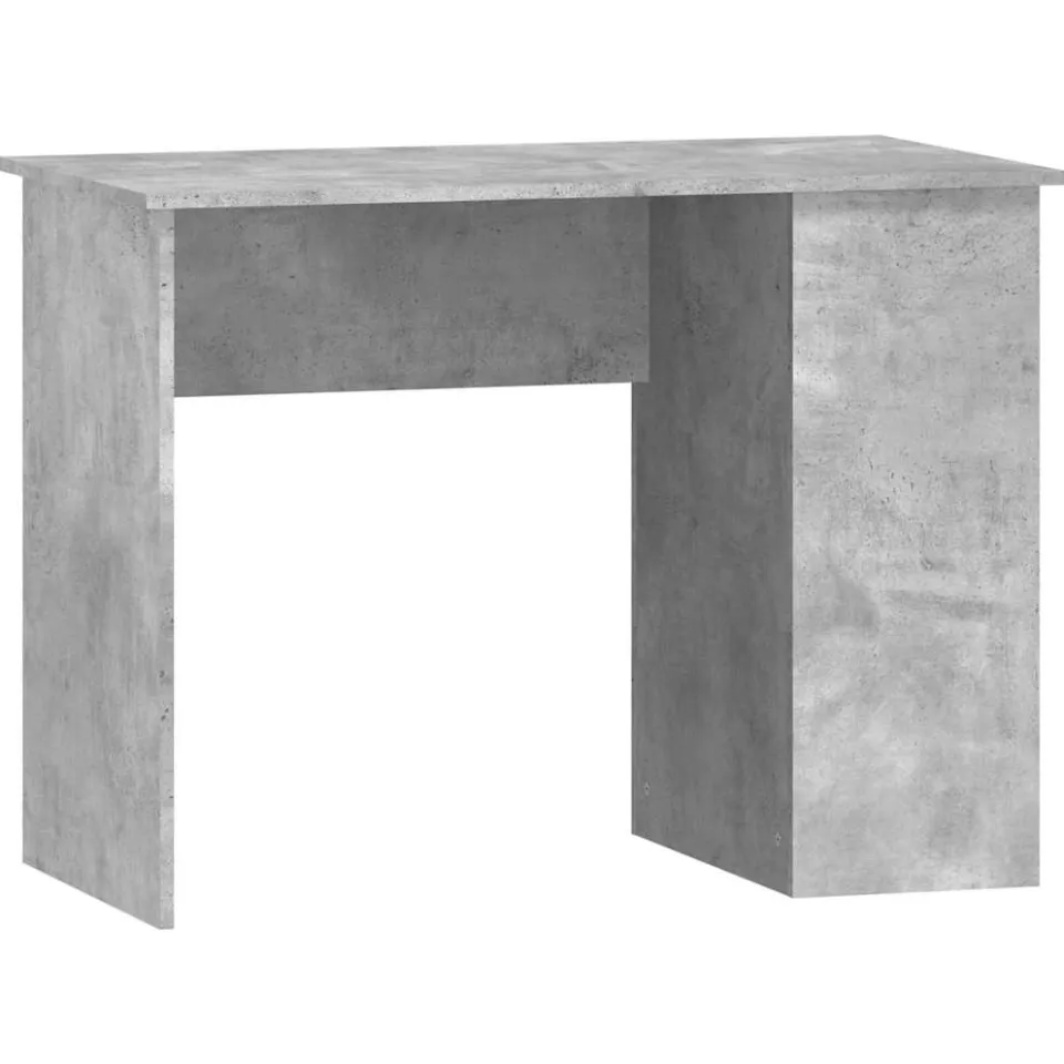 vidaXL Bureau 100x55x75 cm bewerkt hout betongrijs grijs, foto 3