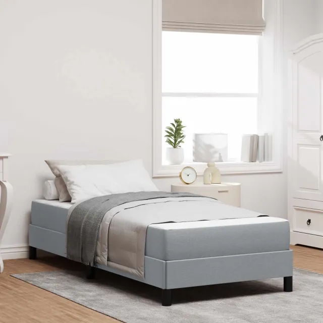 vidaXL Boxspringbed Lichtgrijs 90 x 200 cm Stof