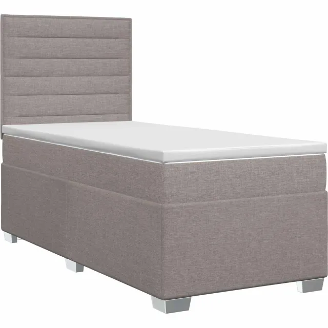 vidaXL Boxspringbed met matras Taupe 100 x 200 cm Stof