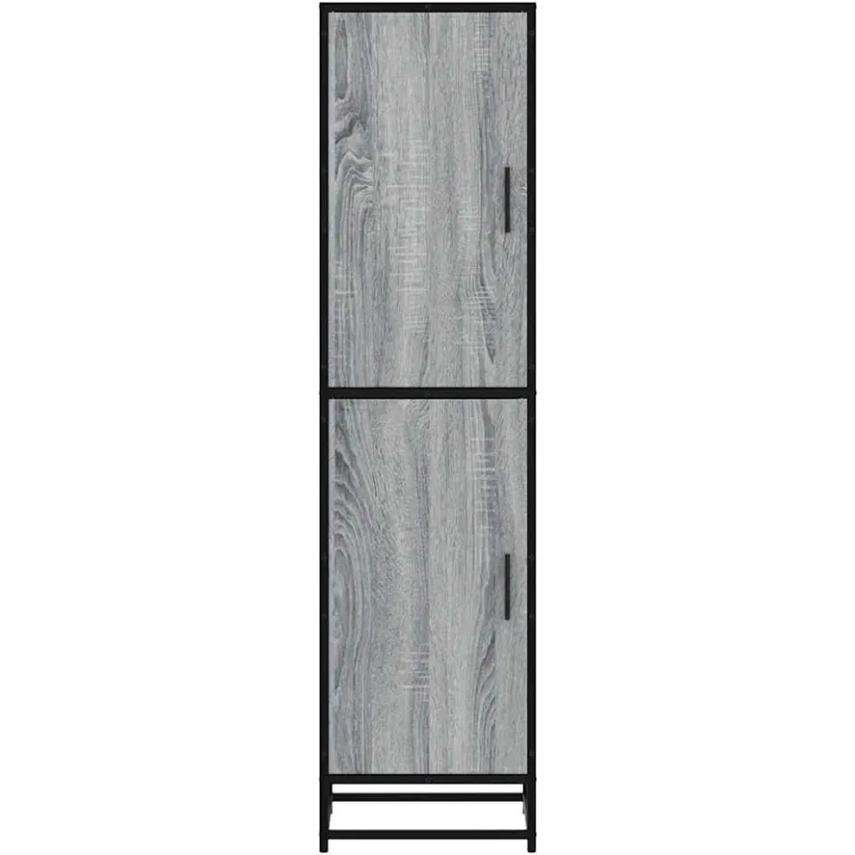vidaXL Hoge kast 35,5x35x139 cm bewerkt hout en metaal grijs sonoma, foto 4