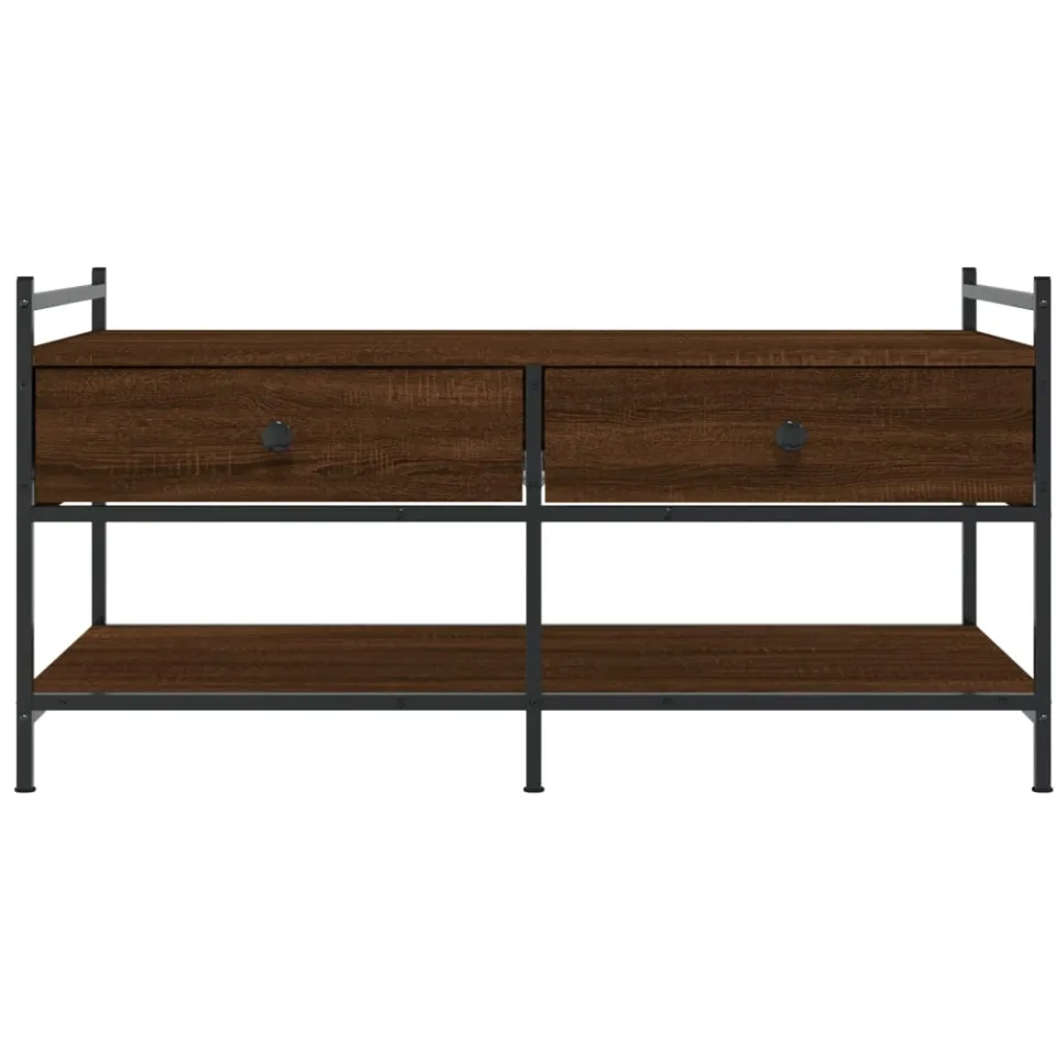 vidaXL Salontafel 99x50x50 cm bewerkt hout bruin eikenkleur, foto 3