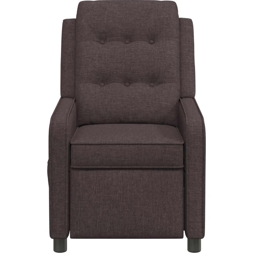 vidaXL Ligstoel Donkerbruin 65 x 93 x 102 cm Stof bruin, foto 4