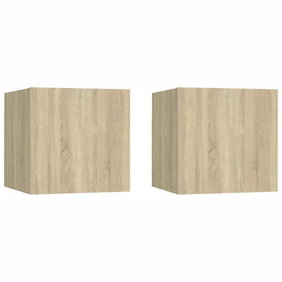vidaXL Nachtkastjes 2 st 30,5x30x30cm bewerkt hout sonoma eikenkleurig Bruin