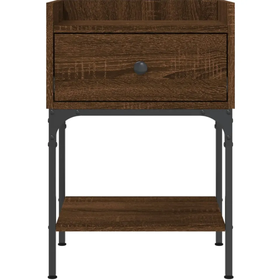 vidaXL Nachtkastjes 2 st 40,5x31x60 cm bewerkt hout bruin eikenkleur, foto 4