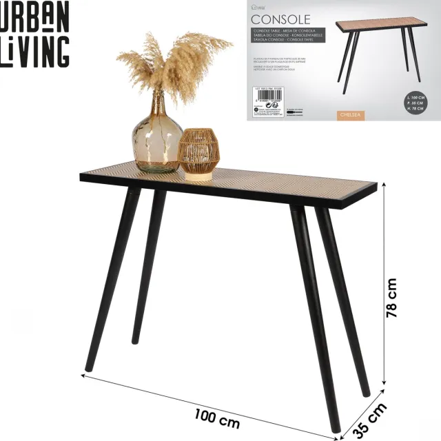 Urban Living "CHELSEA" Gedecoreerde console 100x35xH78 cm black