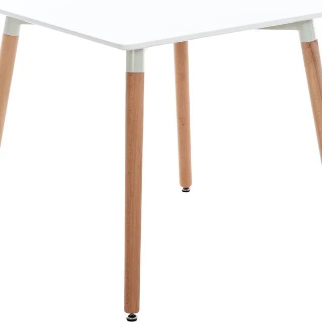 In And Outdoormatch Bijzettafel Classic - laptoptafel hout - Ontbijt - Bed - Vierkant - Wit - 80x80x75cm