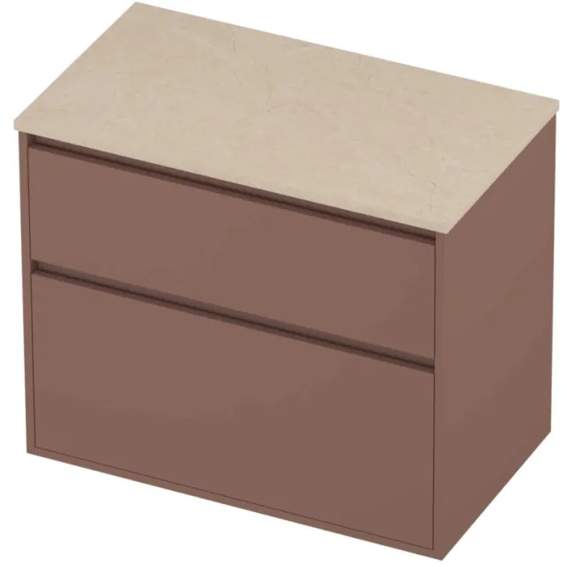 Proline Deck Badmeubelset Hardsteen Greeploos Asymmetrisch 80x46x67 cm Sand Stone Beauty Blush Rosé Goud