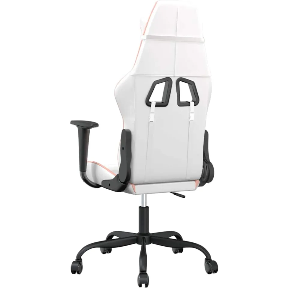 vidaXL Massage gamestoel kunstleer wit en roze, foto 4