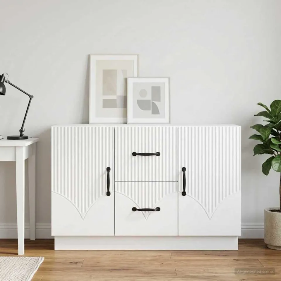 vidaXL Dressoir Wit 89 x 34,5 x 57 cm Bewerkt hout, foto 3
