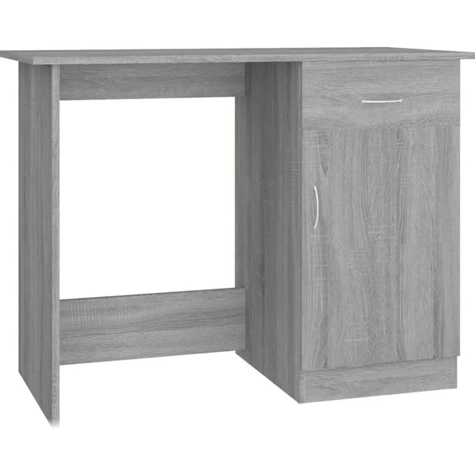 vidaXL Bureau 100x50x76 cm bewerkt hout grijs sonoma eikenkleurig