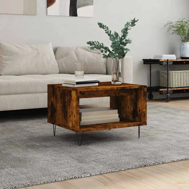 vidaXL Salontafel 60x50x40 cm bewerkt hout gerookt eikenkleurig, foto 2