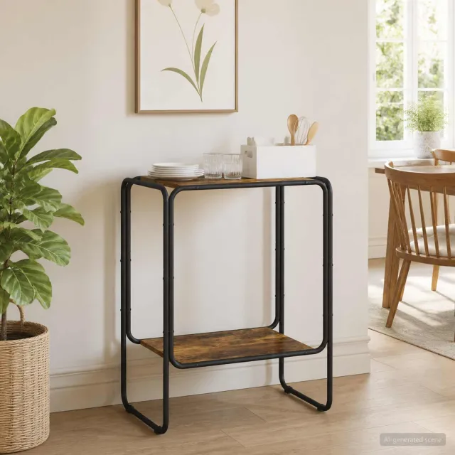vidaXL Dressoir Gerookt eiken 60 x 38 x 75 cm Bewerkt hout, foto 2