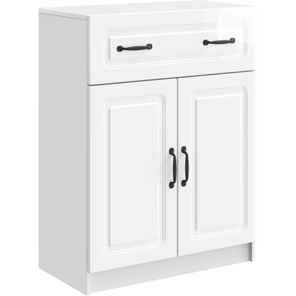 vidaXL Dressoir met lade Hoogglans Wit 66 x 34,5 x 87 cm Bewerkt hout, foto 3