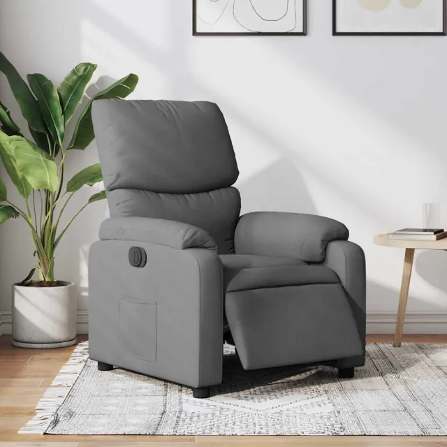 vidaXL Fauteuil elektrisch verstelbaar stof donkergrijs grijs