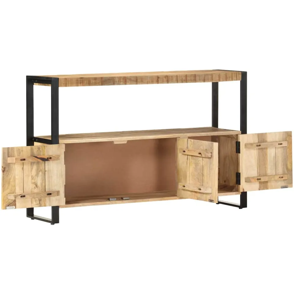 vidaXL Bijzetkast 120x30x75 cm massief mangohout bruin, foto 3